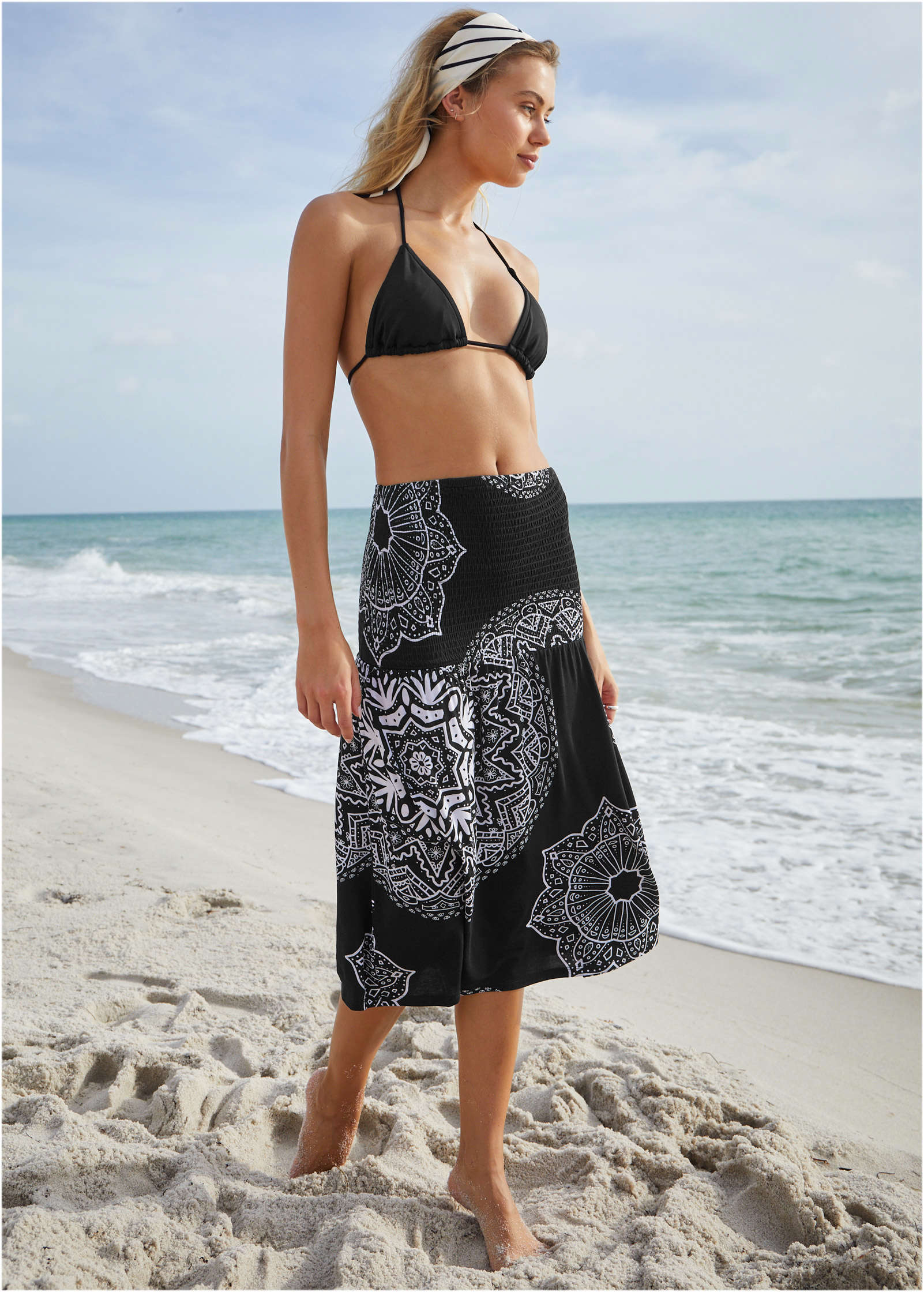 Convertible Cover-Up Dress - Ornate Medallion Black | Venus Customer Favorite