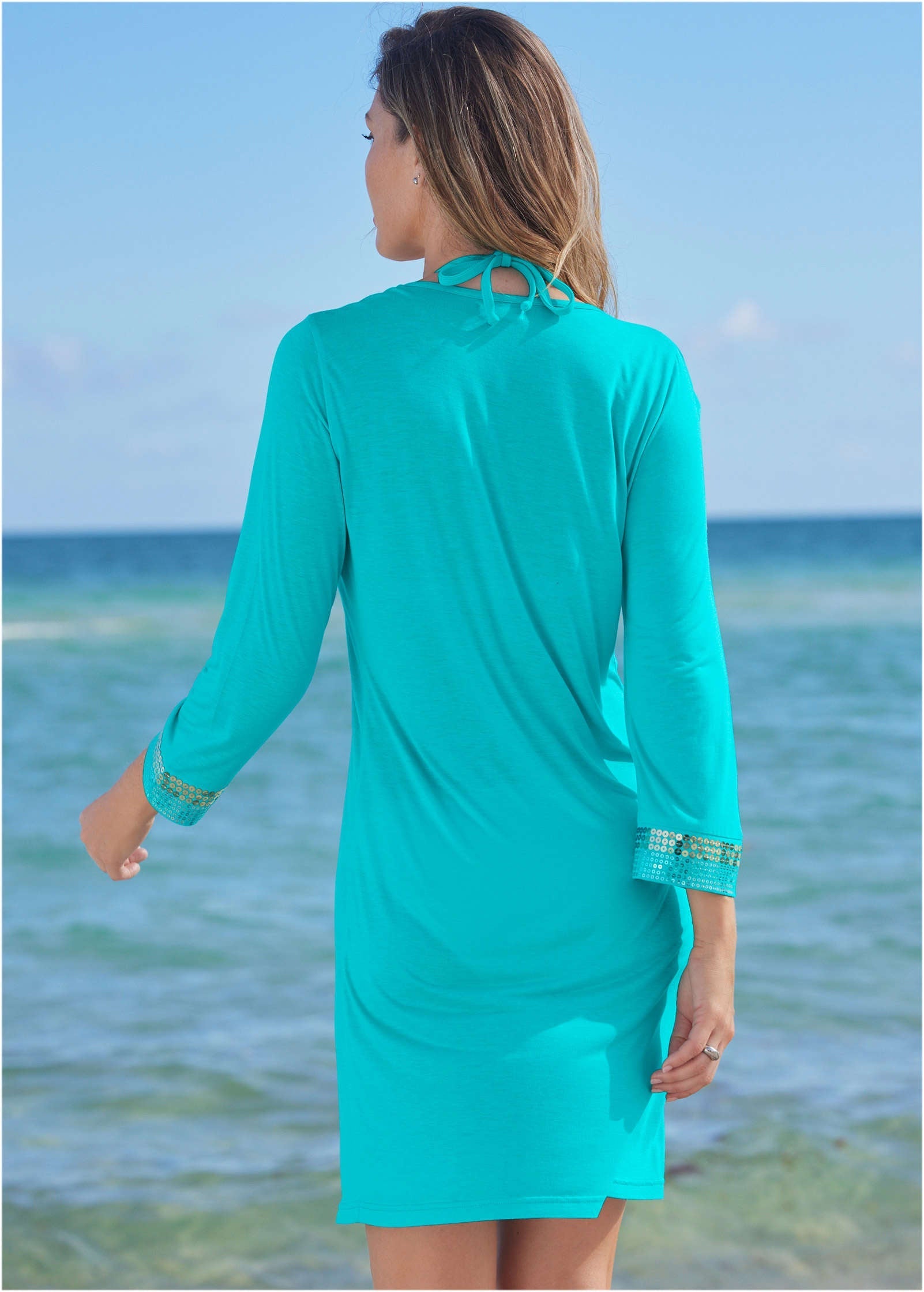 Sequin Cover-Up Dress - Aqua Reef | Venus Value