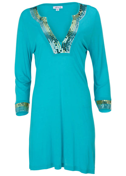 Sequin Cover-Up Dress - Aqua Reef | Venus Value
