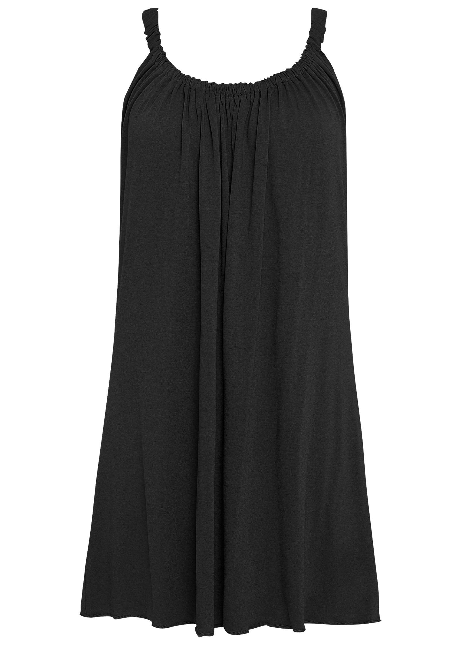 Gathered Neckline Dress - Black | Venus Great Deal