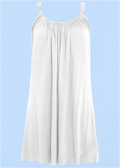 Gathered Neckline Dress - White | Venus Special Offer