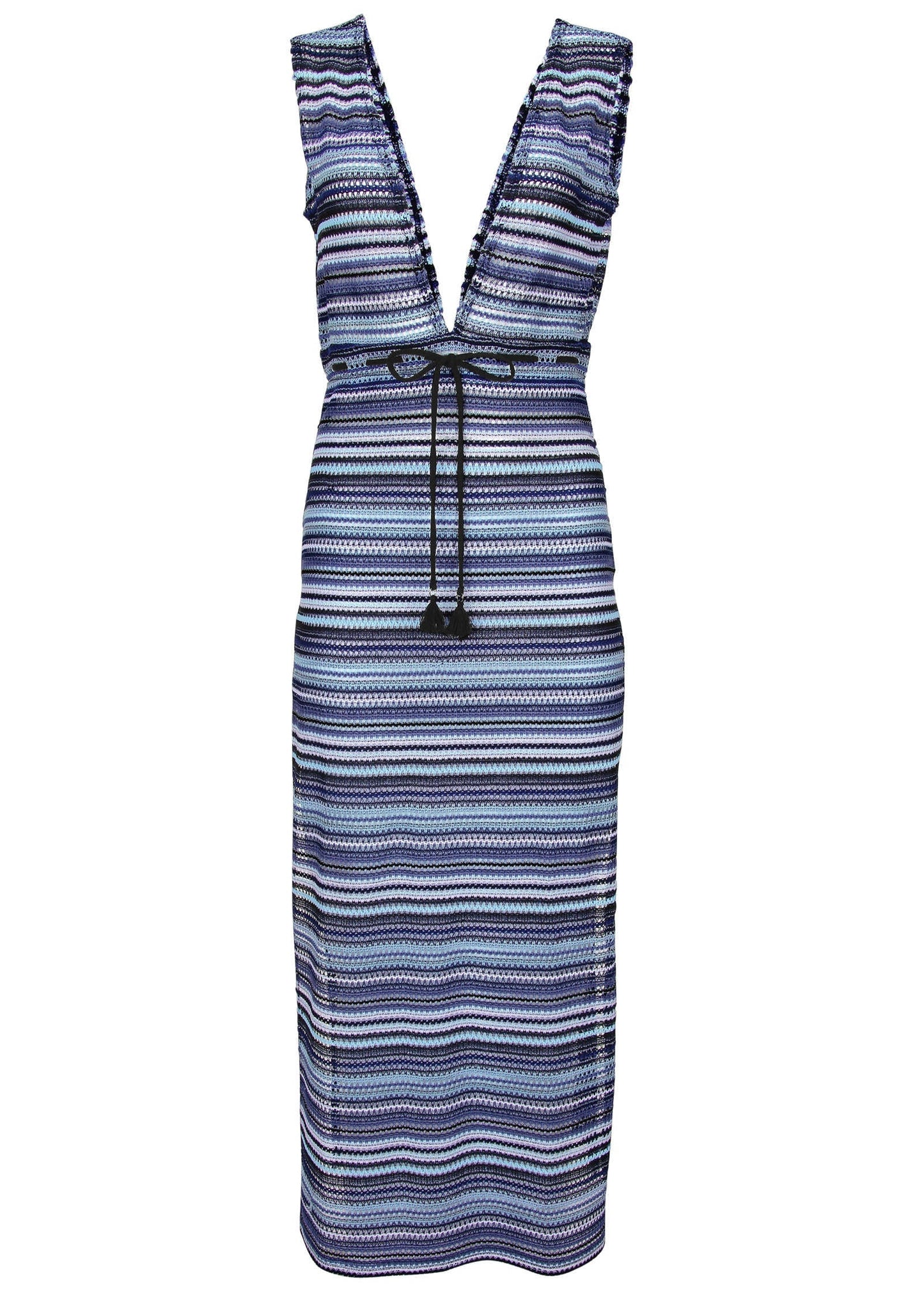 Crochet Maxi Cover-Up Dress - Navy Multi | Venus Featured