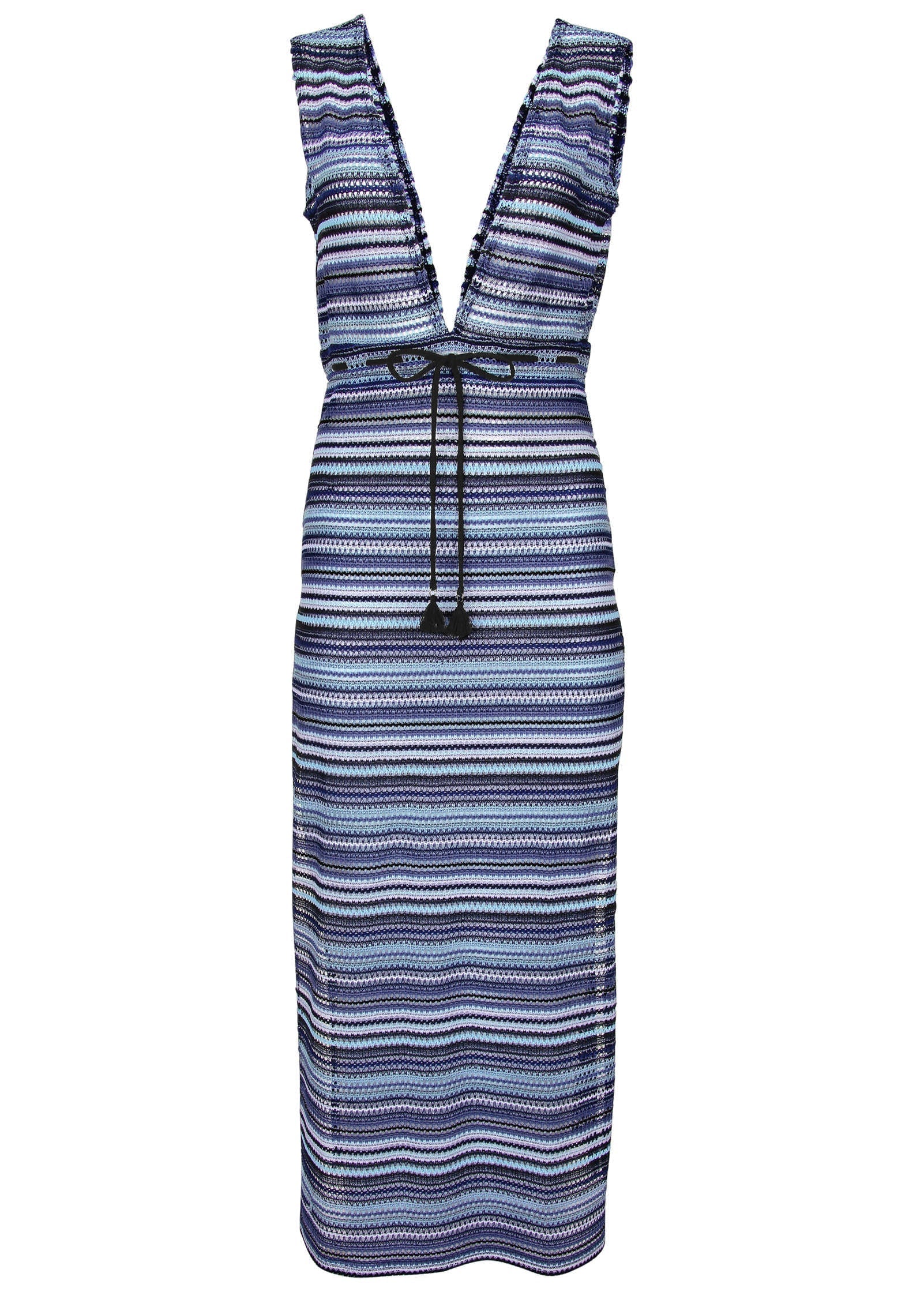 Crochet Maxi Cover-Up Dress - Navy Multi | Venus Featured
