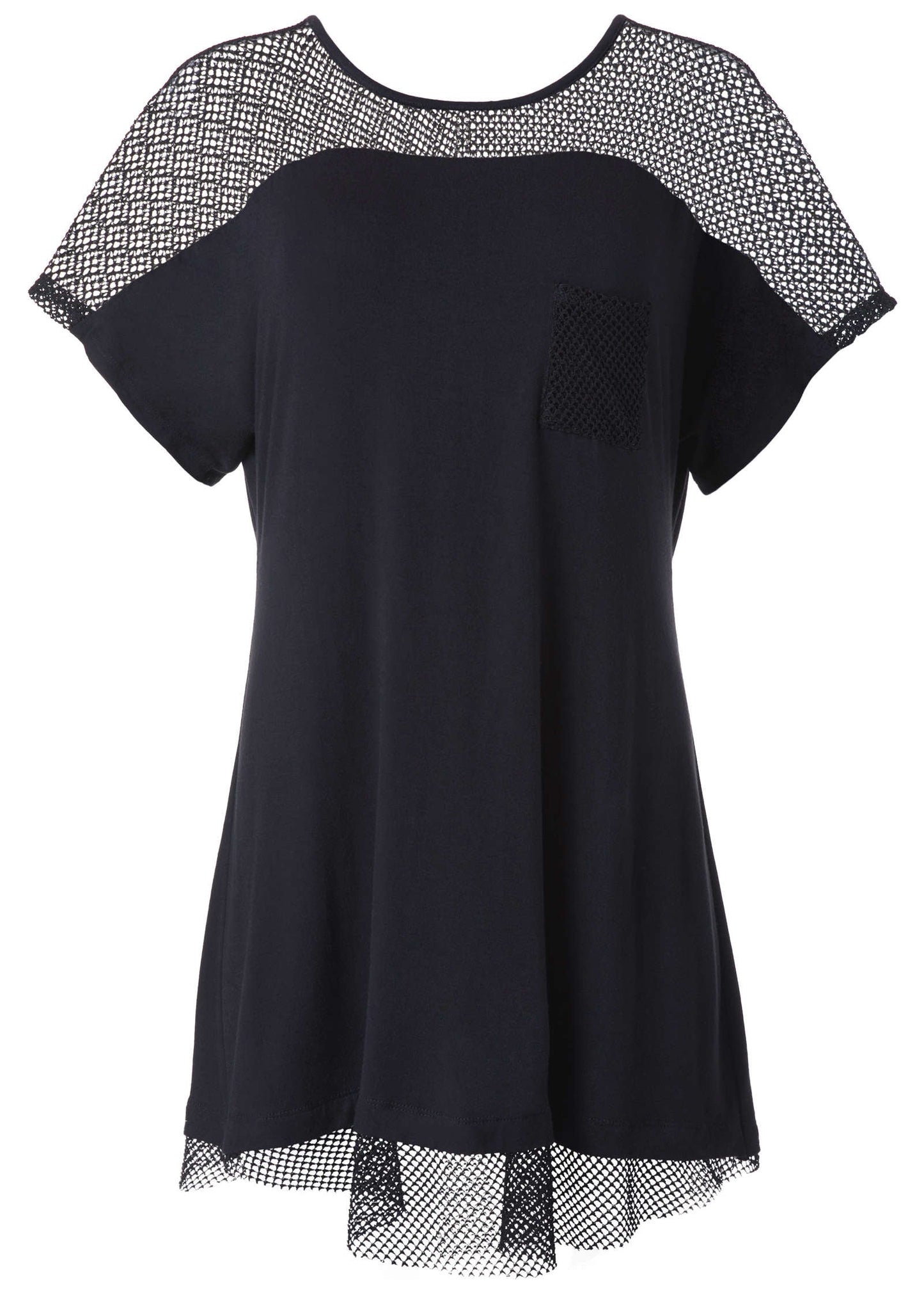 Mesh Trimmed Cover-Up Dress - Black | Venus Best Seller