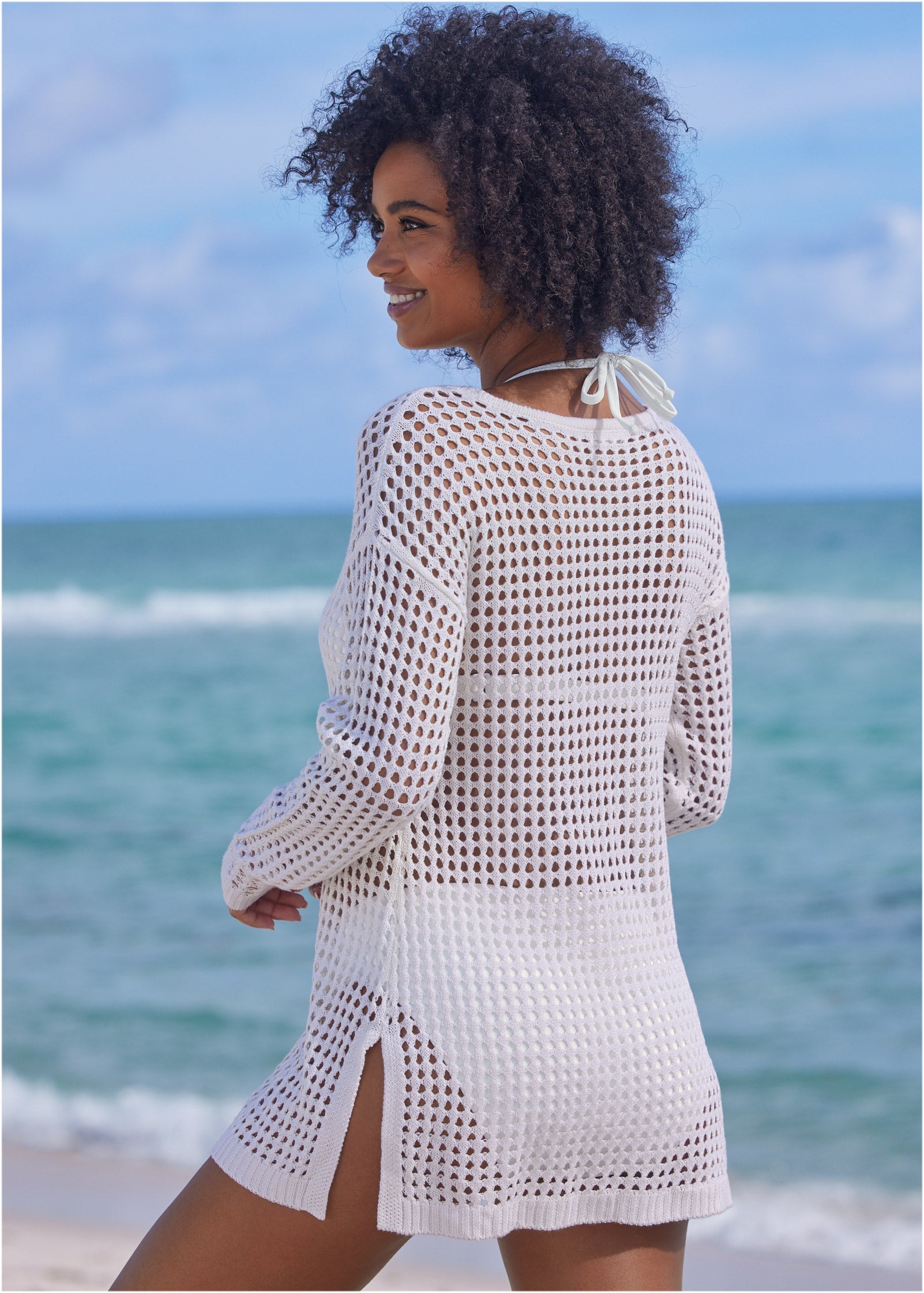 Crochet Tunic Cover-Up - Pearl White | Venus Customer Favorite