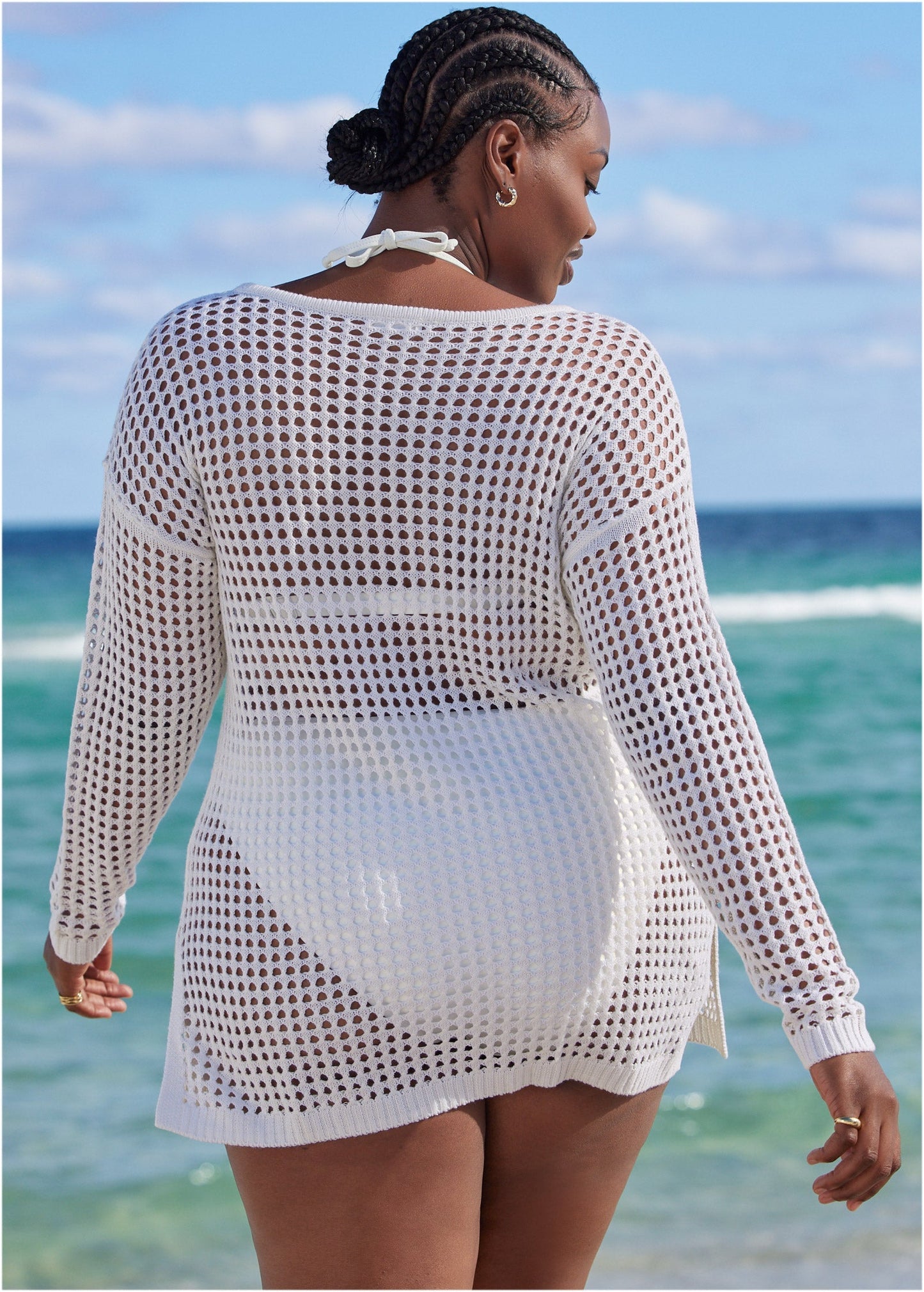 Crochet Tunic Cover-Up - Pearl White | Venus Customer Favorite