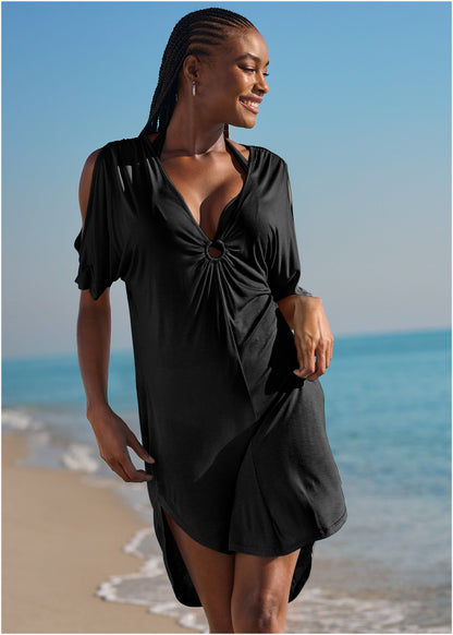 Ring Front Dolman Cover-Up - Black Beauty | Venus Limited Edition