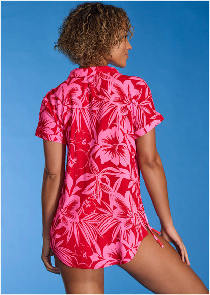 Beach Button Down Shirt - Hot Paradise | Venus Limited Edition