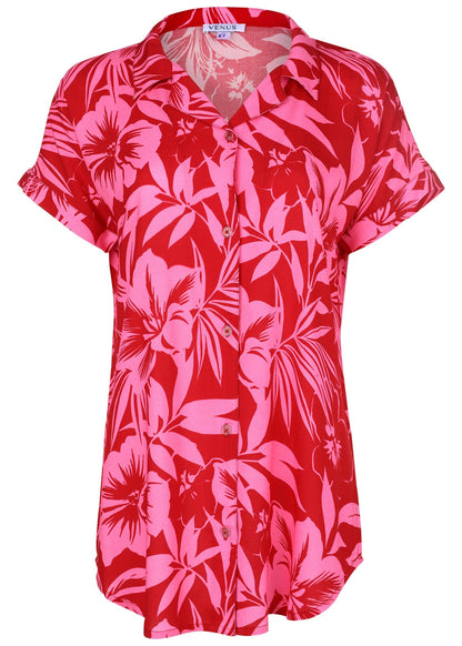 Beach Button Down Shirt - Hot Paradise | Venus Limited Edition
