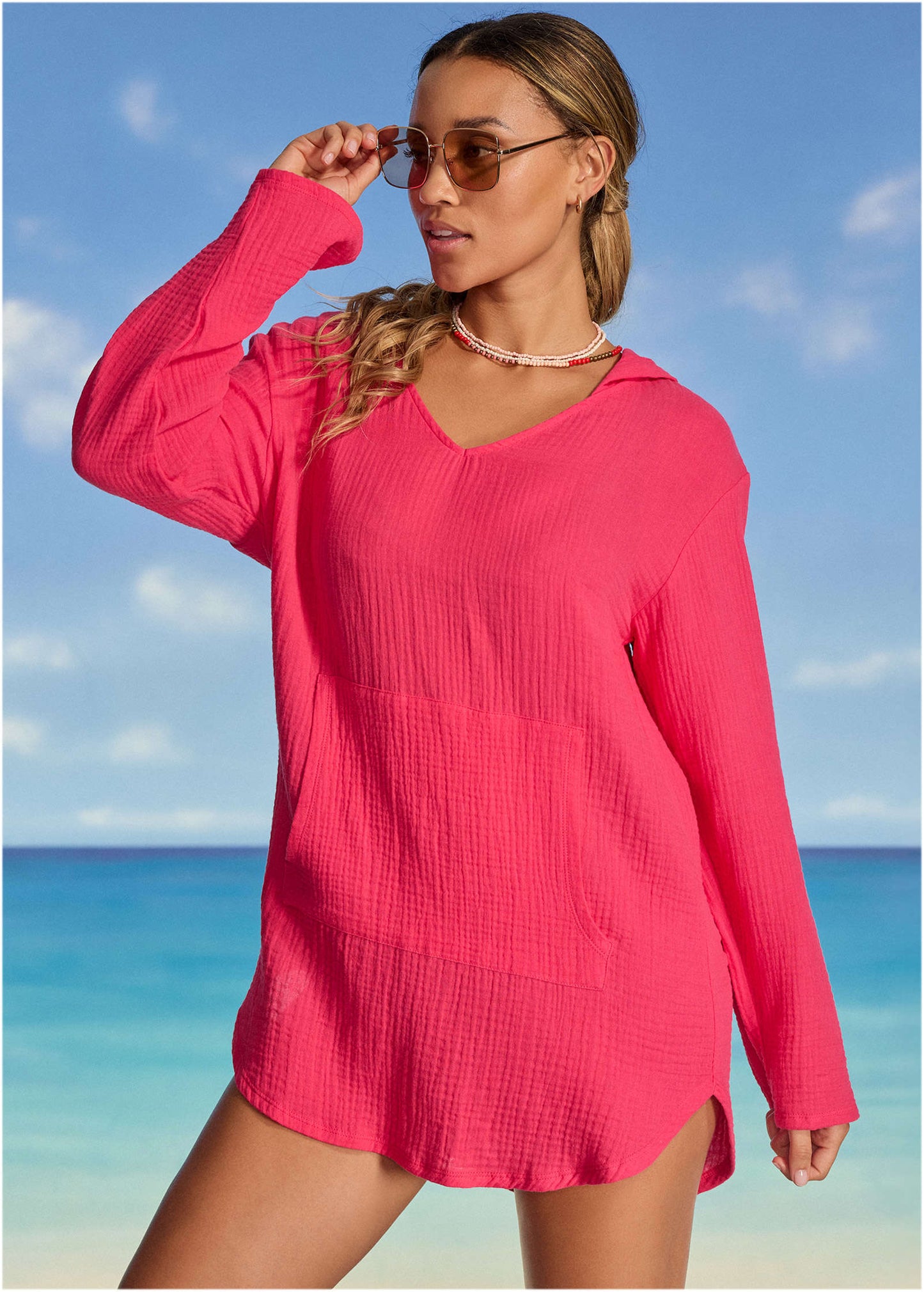 Pack And Go Hoodie - Raspberry | Venus Sale