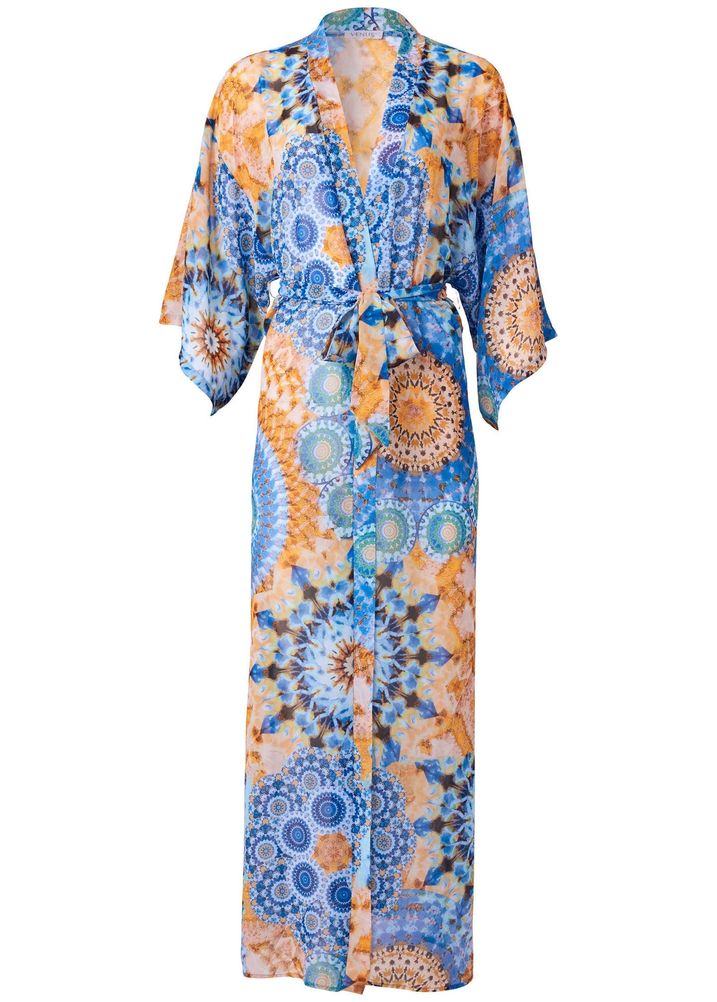 Sheer Caftan Cover-Up - Blue Multi | Venus Value