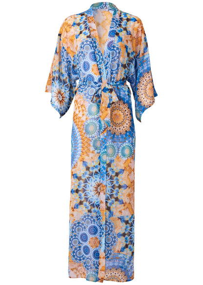 Sheer Caftan Cover-Up - Blue Multi | Venus Value