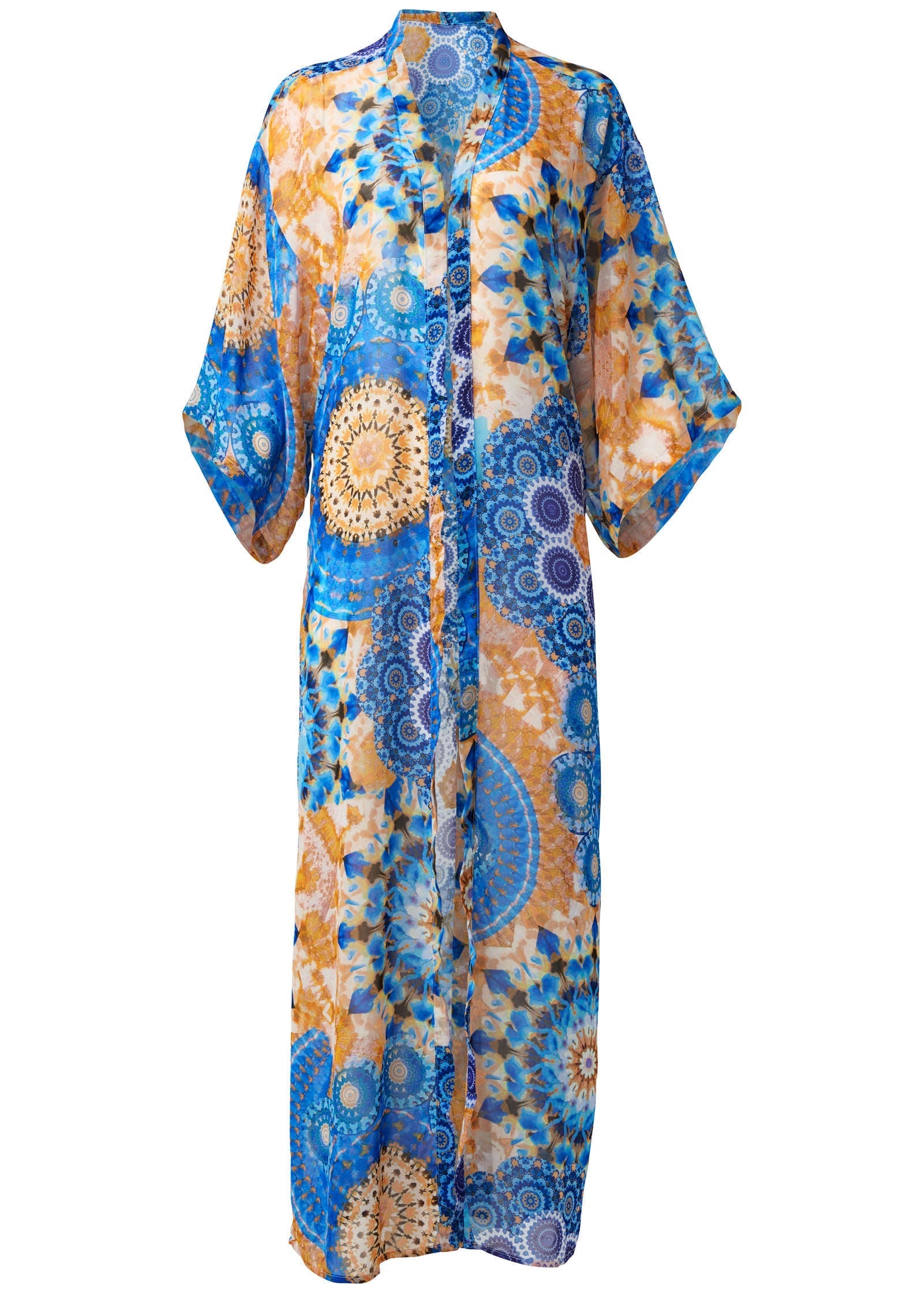 Sheer Caftan Cover-Up - Blue Multi | Venus Value