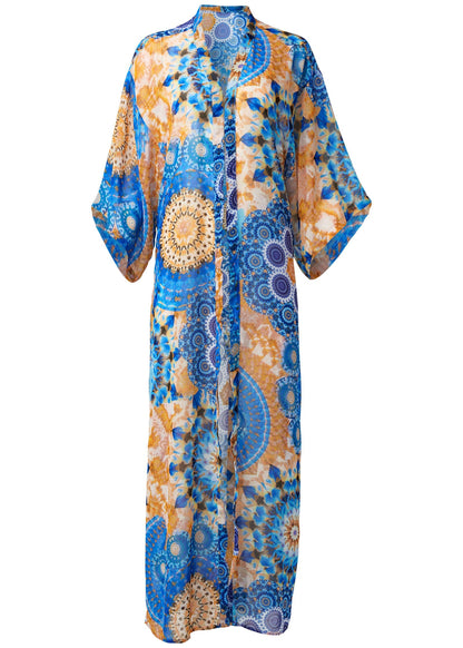Sheer Caftan Cover-Up - Blue Multi | Venus Value