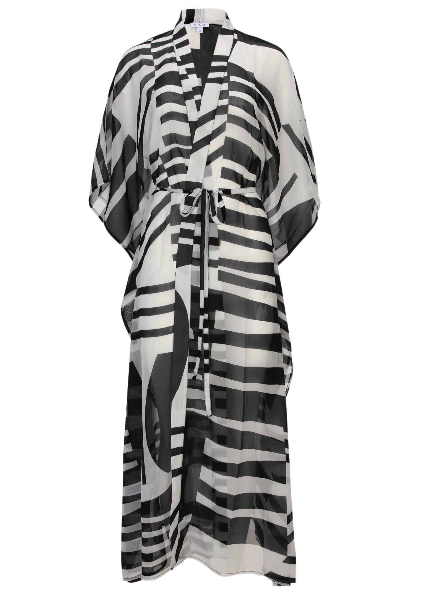 Front Tie Kimono Cover-Up - Modern Abstract | Venus Budget Friendly