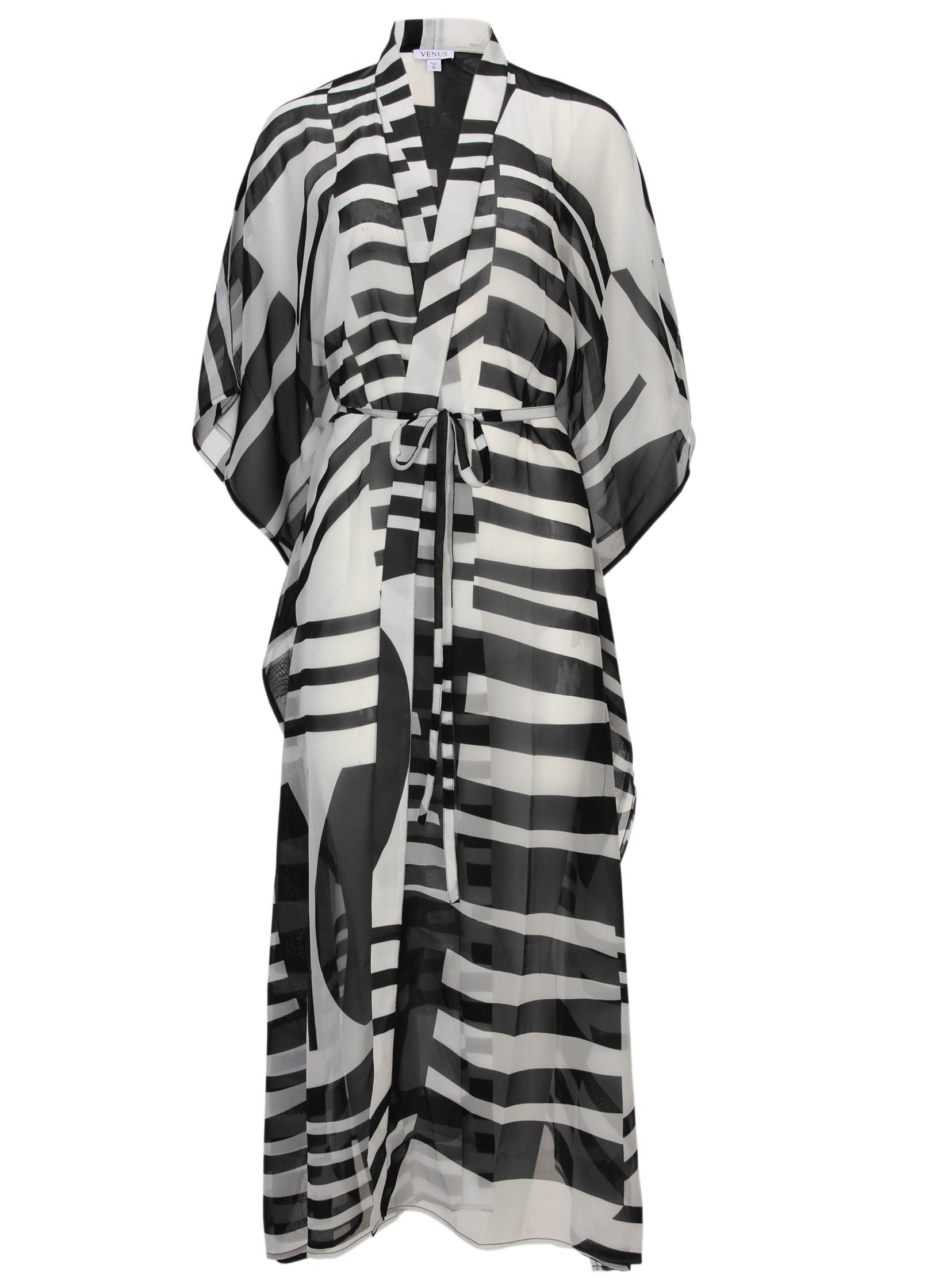 Front Tie Kimono Cover-Up - Modern Abstract | Venus Budget Friendly
