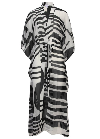 Front Tie Kimono Cover-Up - Modern Abstract | Venus Budget Friendly