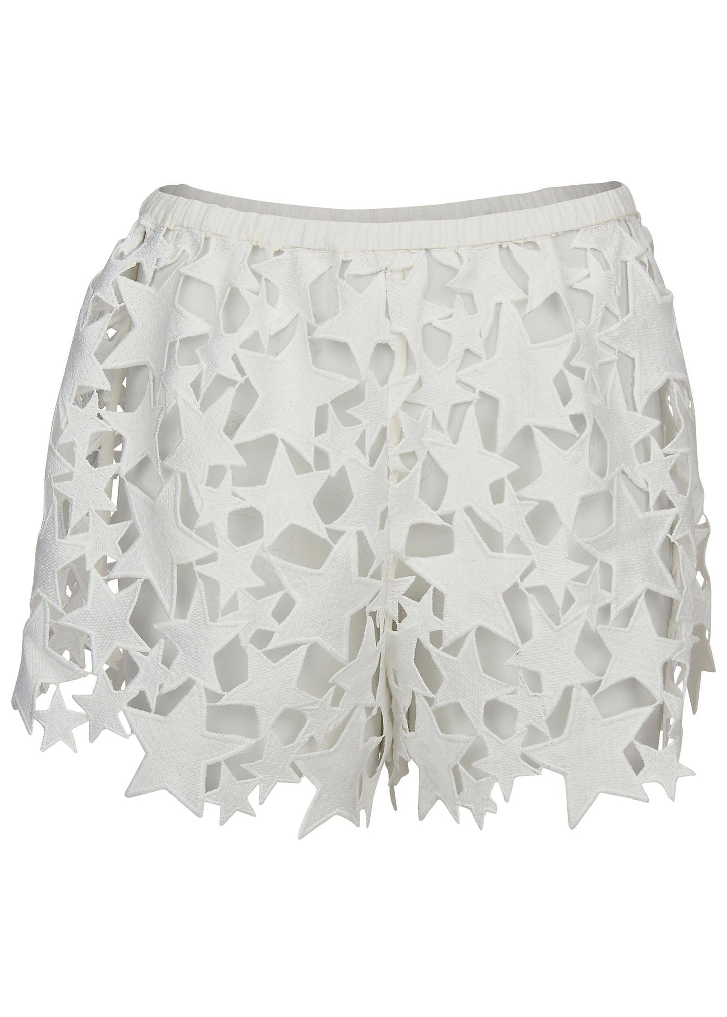 Star Lace Cover-Up Shorts - White | Venus Affordable