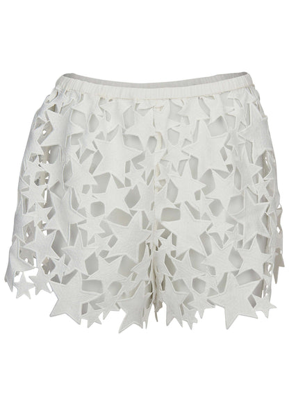 Star Lace Cover-Up Shorts - White | Venus Affordable