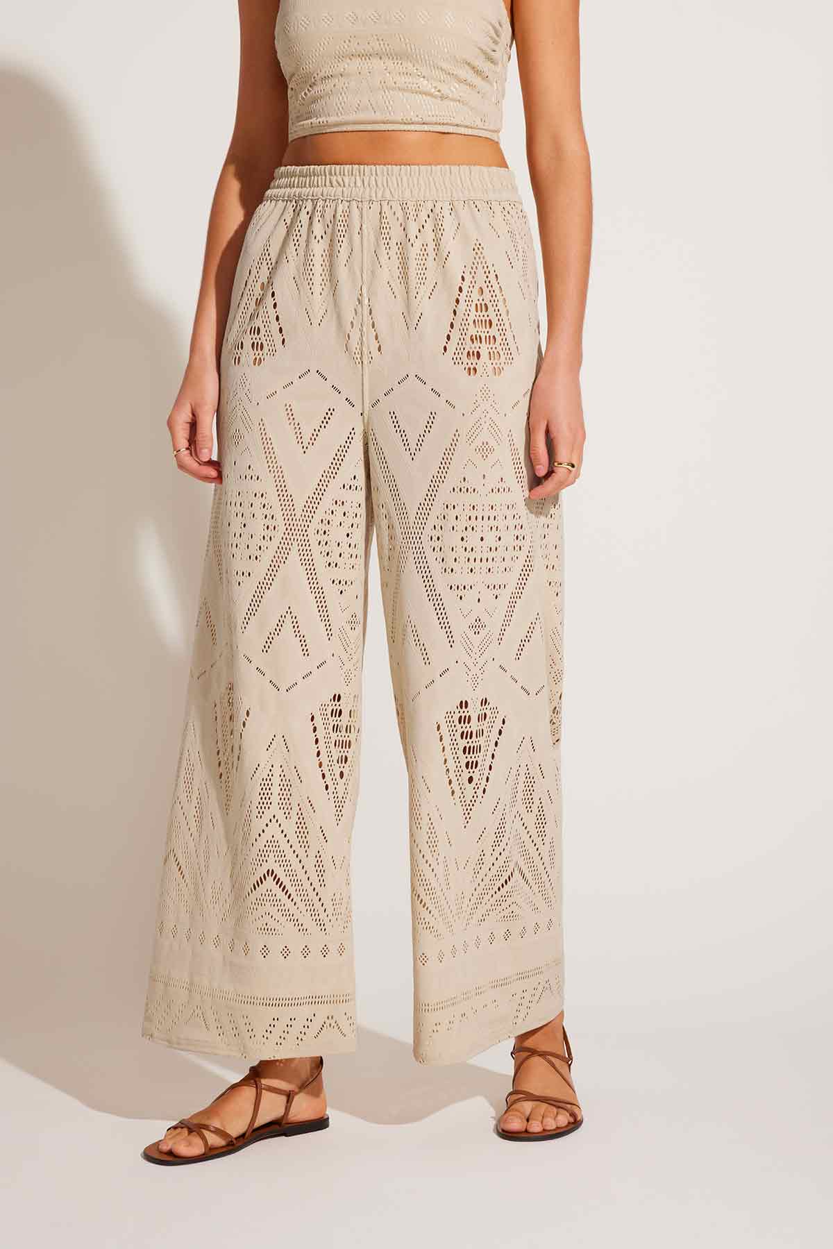 Farrah Pant Natural Calico Crochet | Venus Budget Friendly