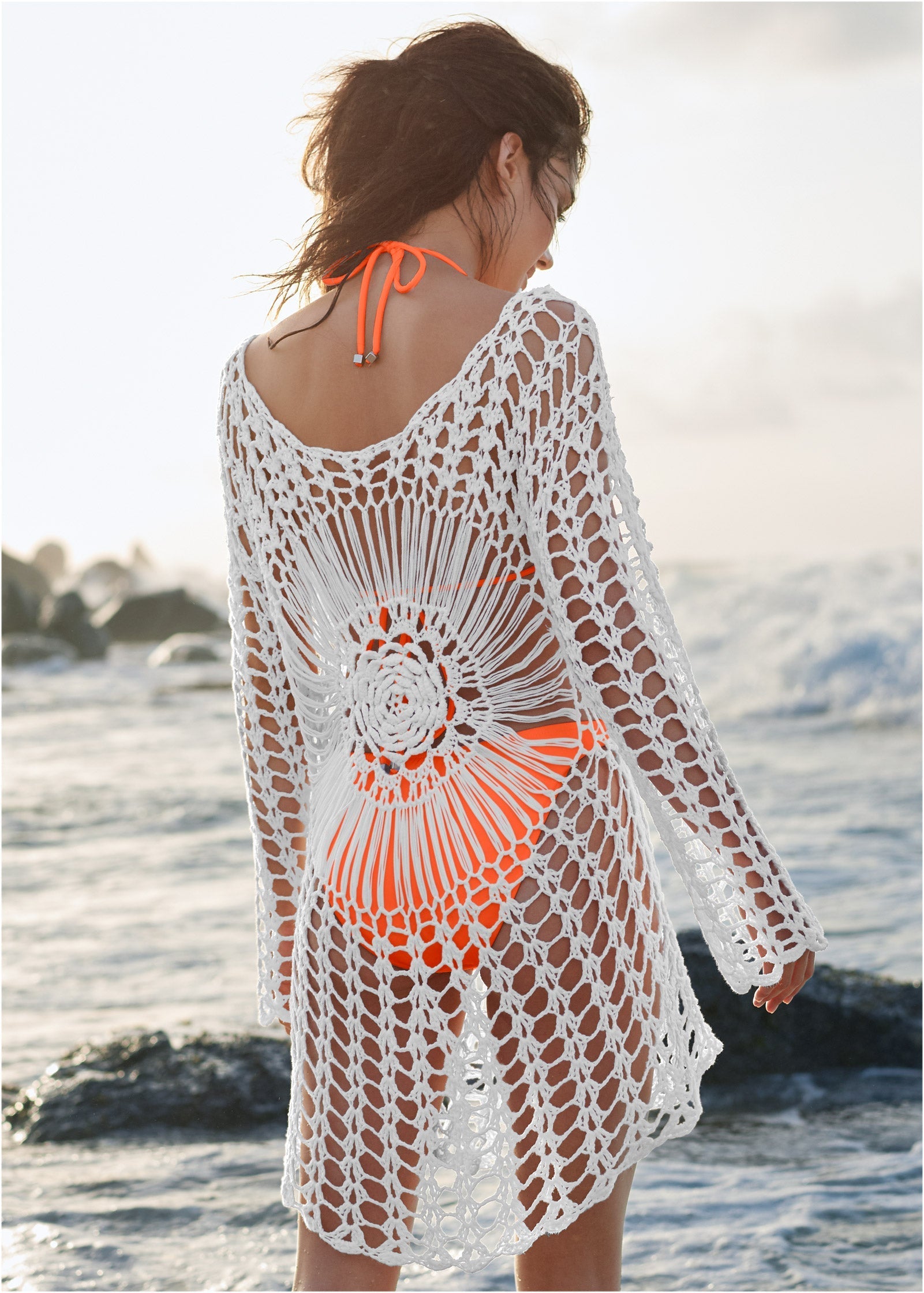 Crochet Detail Cover-Up - White | Venus Great Deal