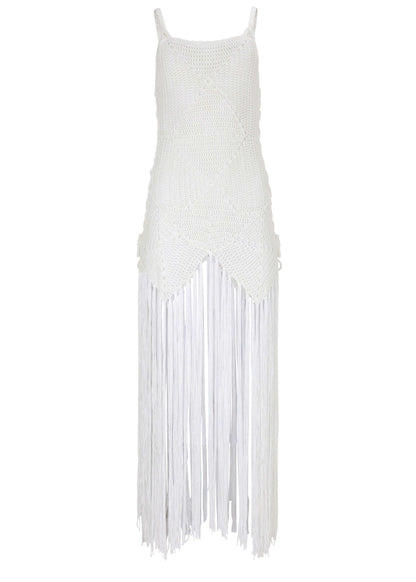 Crochet Cover-Up Dress - White | Venus Special Offer