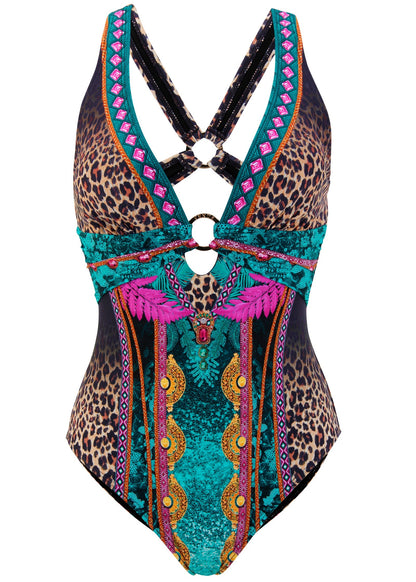 Barbados Plunge One Piece Swimsuit - Jungle Beauty | Fashion | Venus Popular Choice