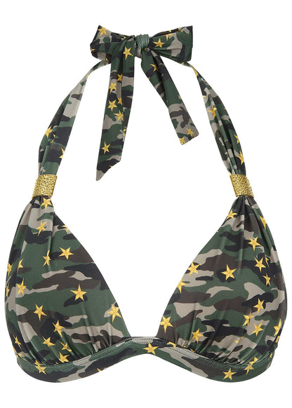 Goddess Push-Up Halter Bikini Top Starry Camo | Venus Affordable