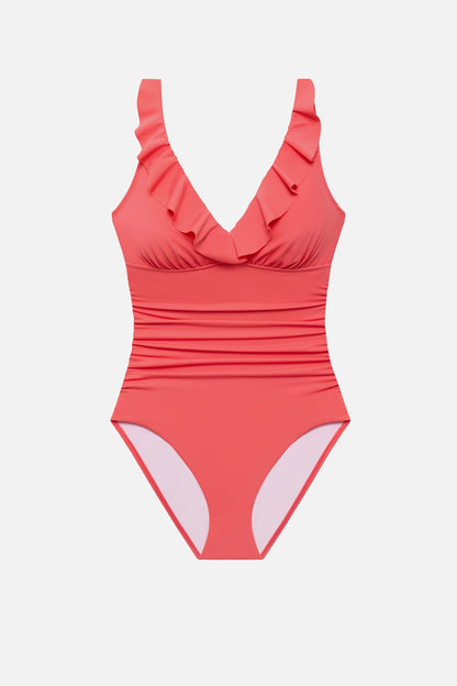 Shape Solver Kayla Ruffle Underwire One Piece Coral | Venus Value