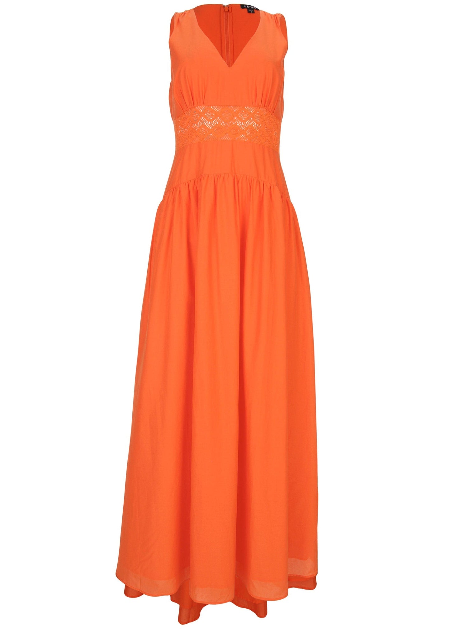 Lace Detail Drop Waist Maxi - Orange | Venus Cost Saving