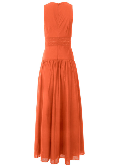 Lace Detail Drop Waist Maxi - Orange | Venus Cost Saving