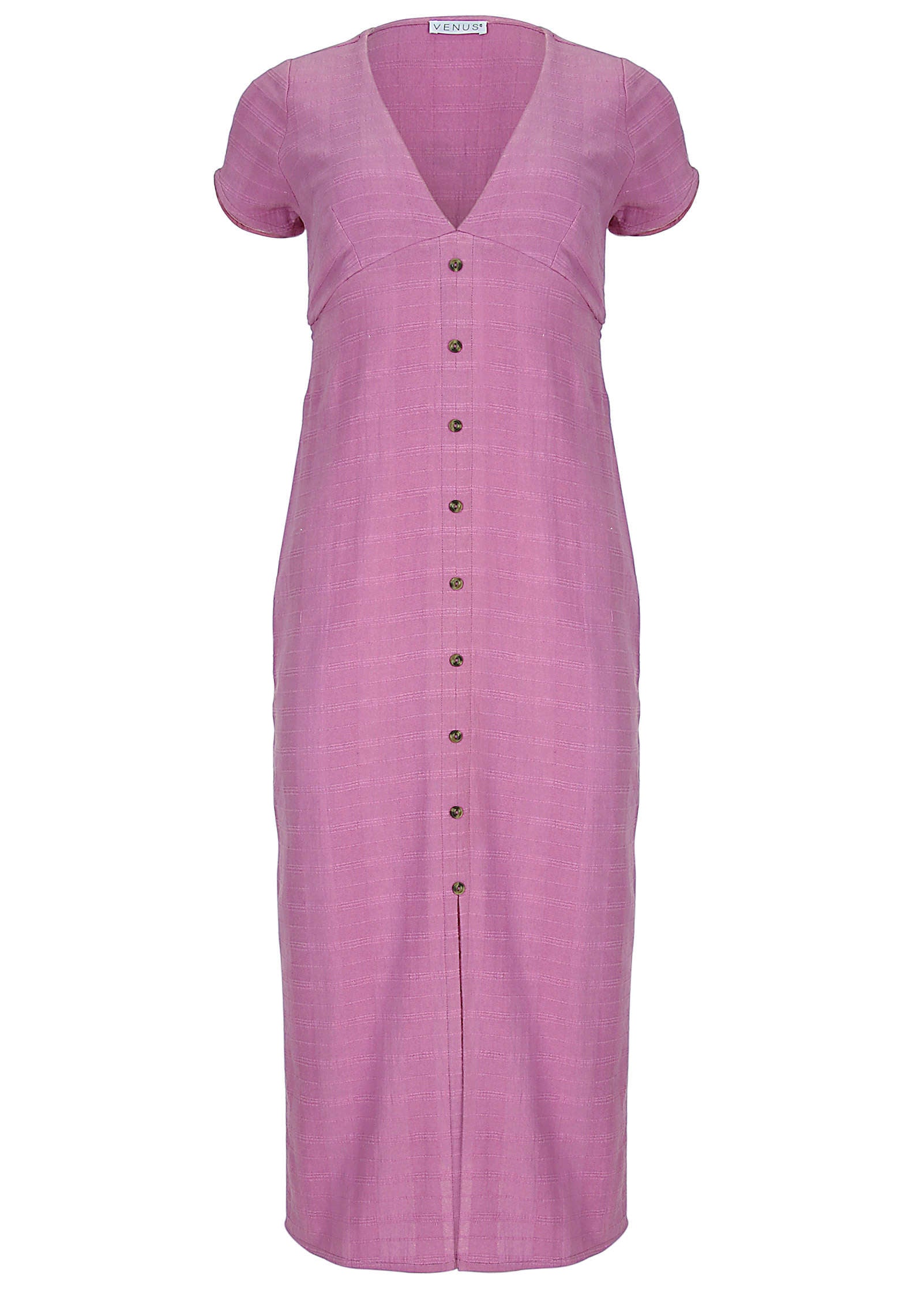 Linen Midi Dress - Purple | Venus Affordable