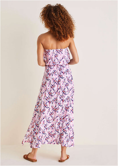 Strapless Maxi Dress - Pink & Purple | Venus Great Deal
