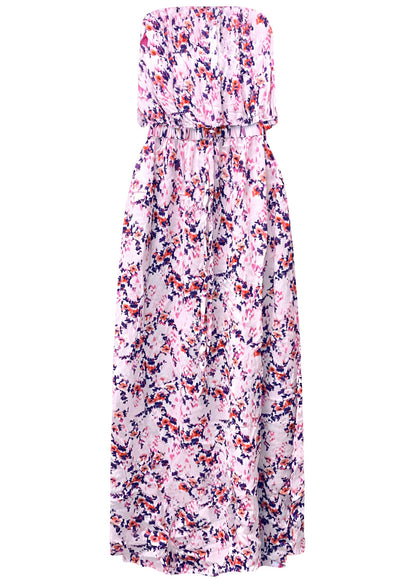 Strapless Maxi Dress - Pink & Purple | Venus Great Deal