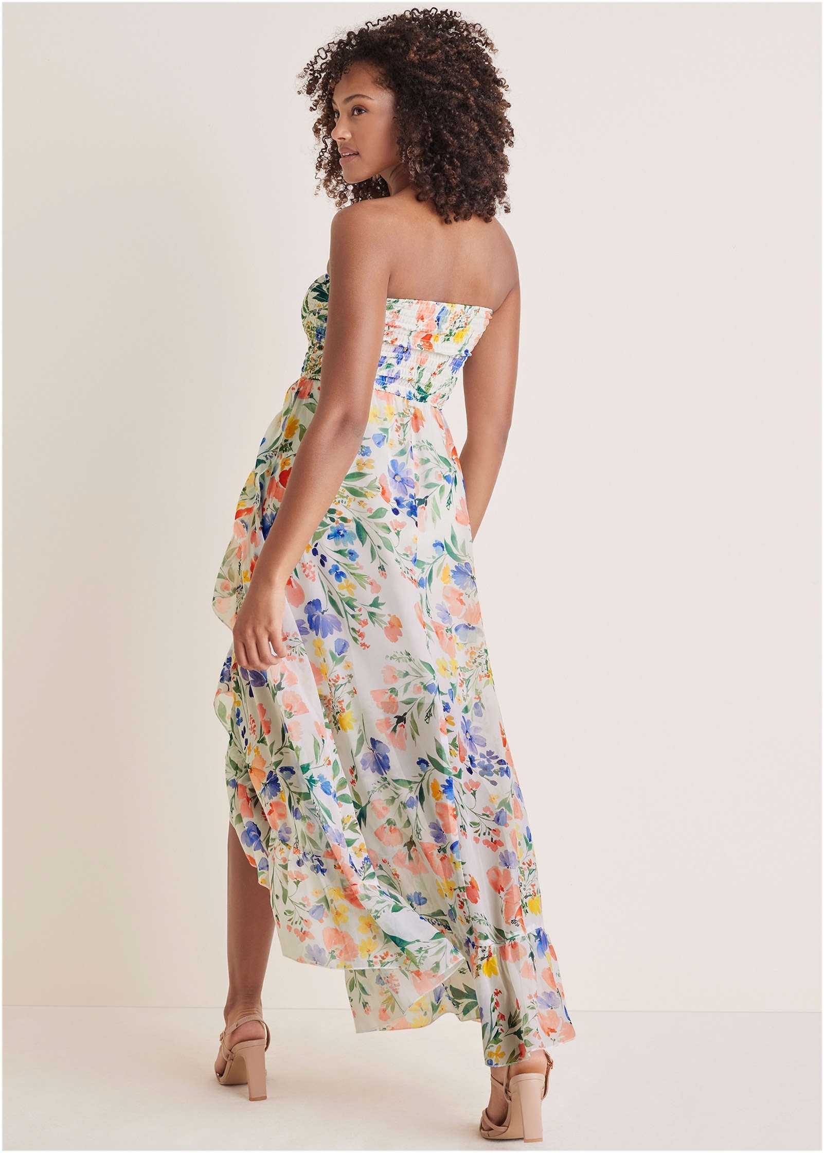 Floral Strapless Ruffle Maxi Dress | VENUS | Venus Best Seller