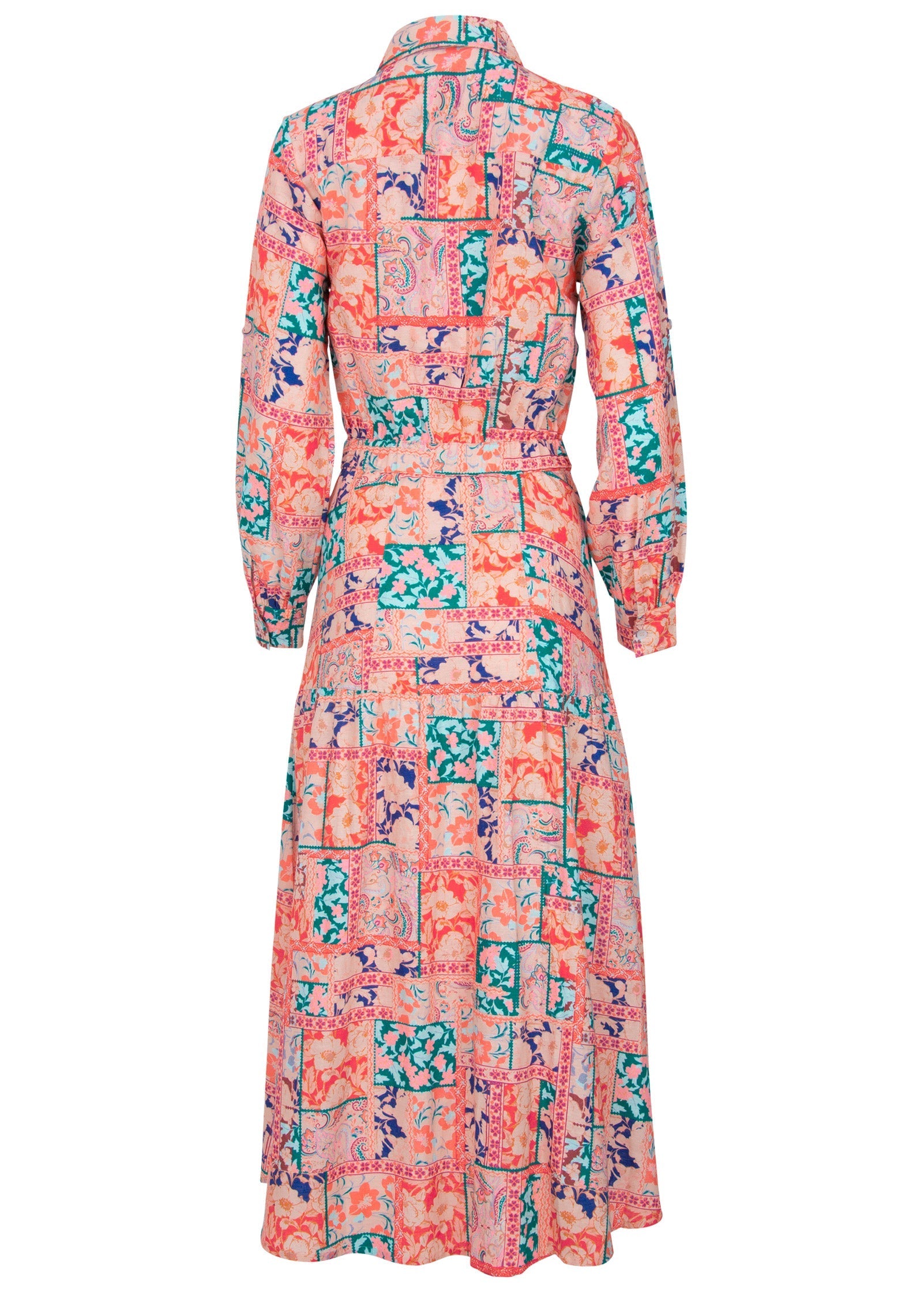 Cotton Linen Shirt Midi Dress - Venetian Patchwork | Venus Limited Edition