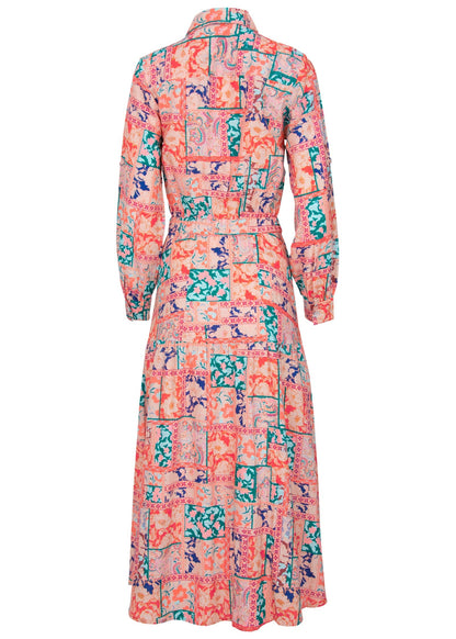 Cotton Linen Shirt Midi Dress - Venetian Patchwork | Venus Limited Edition