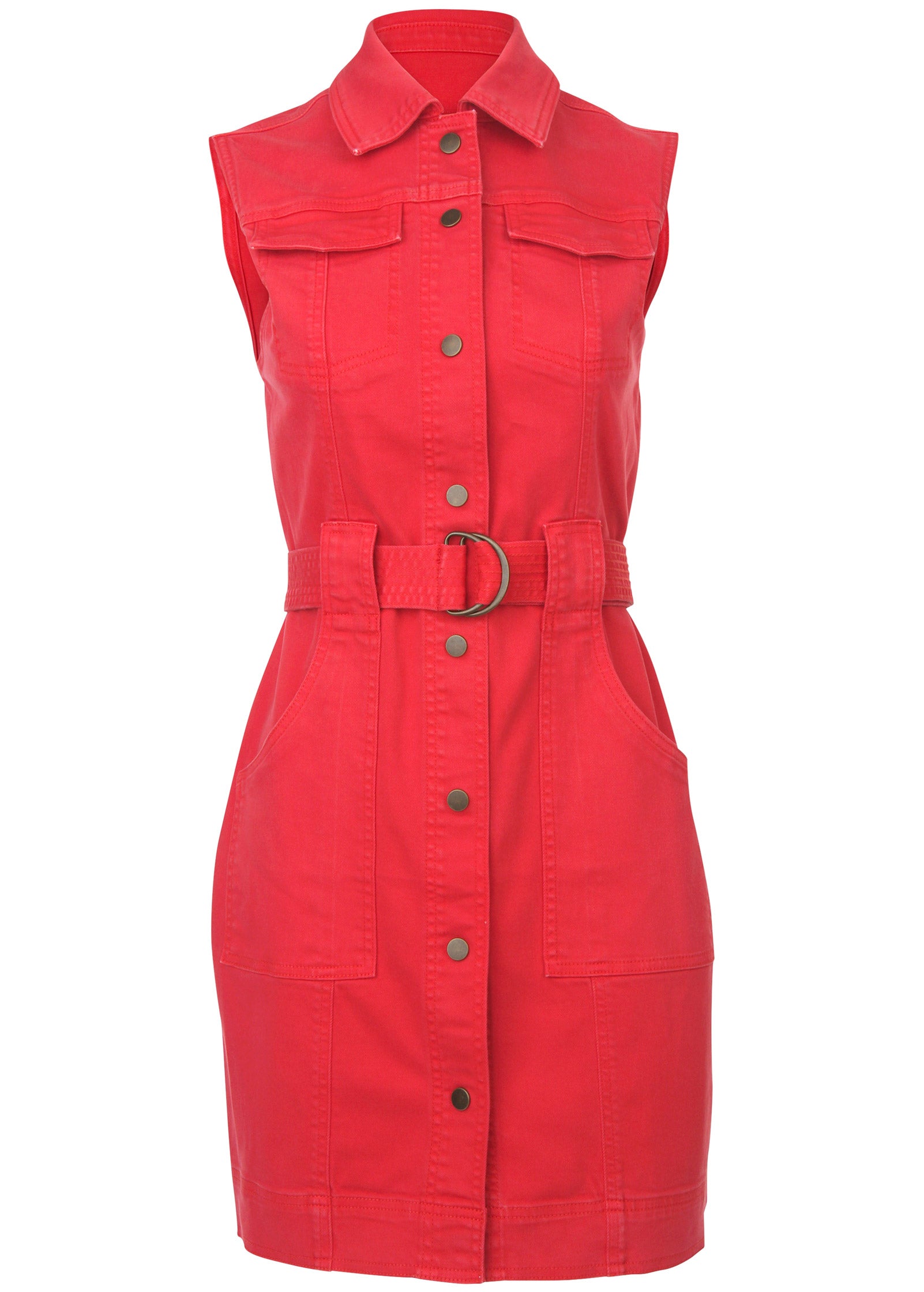 Colored Twill Utility Dress - Scarlet | Venus Special Offer