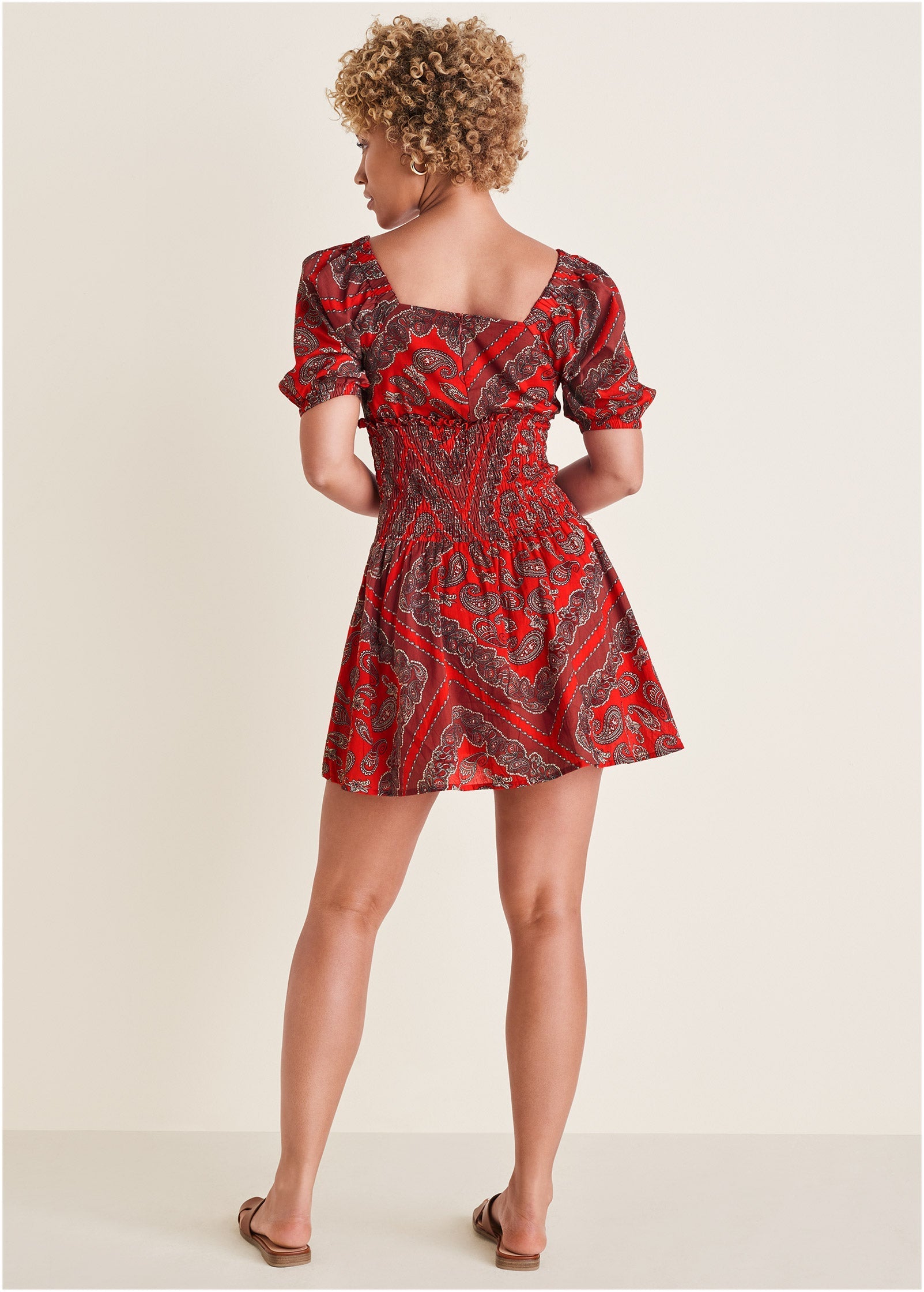 Cotton Voile Mini Dress - Bandana Red | Venus Featured