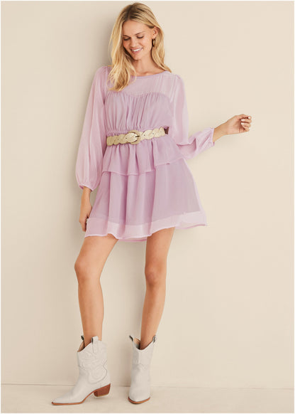 Sheer Beauty Mini Dress - Lilac | Venus Best Seller
