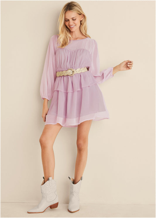 Sheer Beauty Mini Dress - Lilac | Venus Best Seller