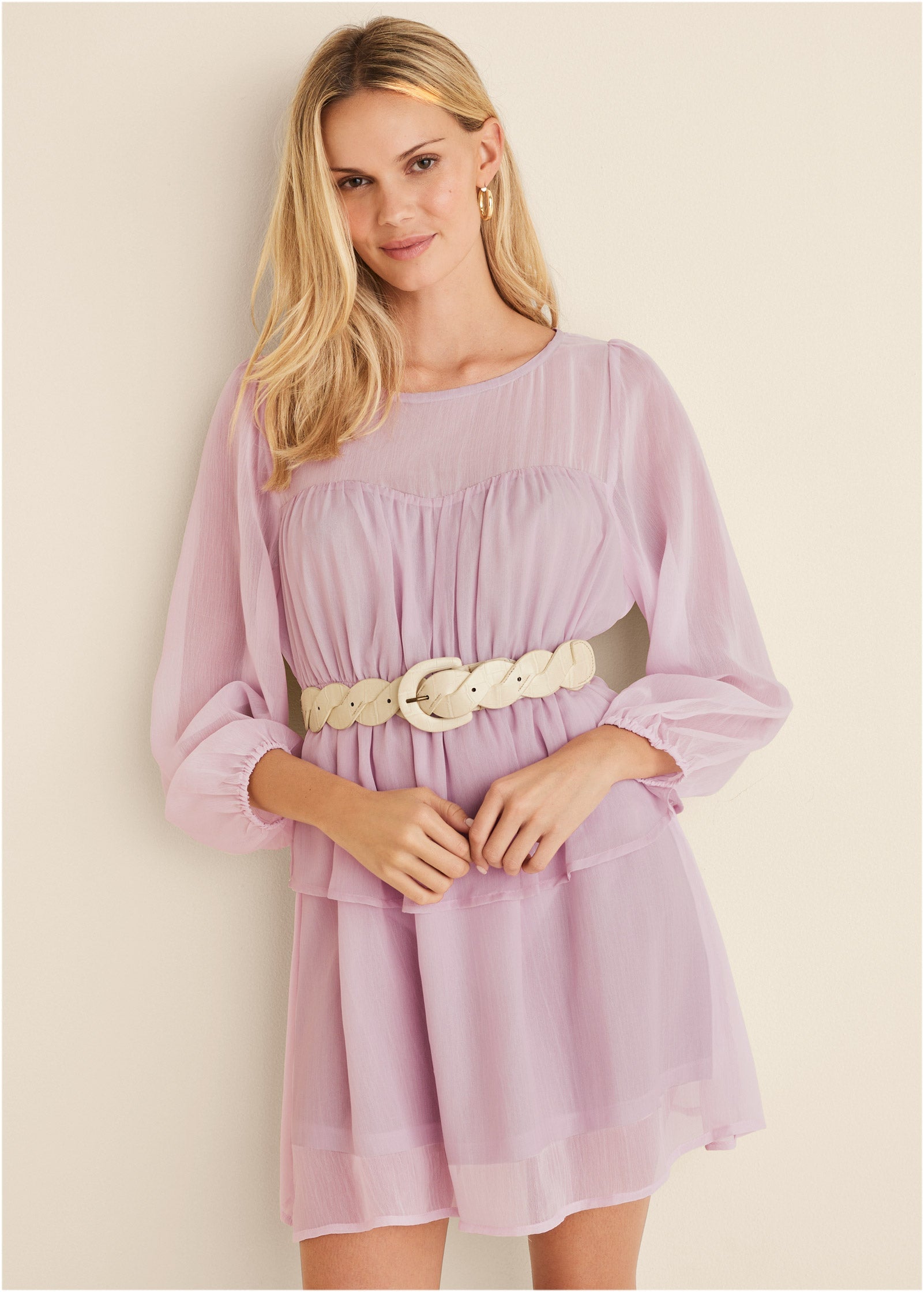 Sheer Beauty Mini Dress - Lilac | Venus Best Seller