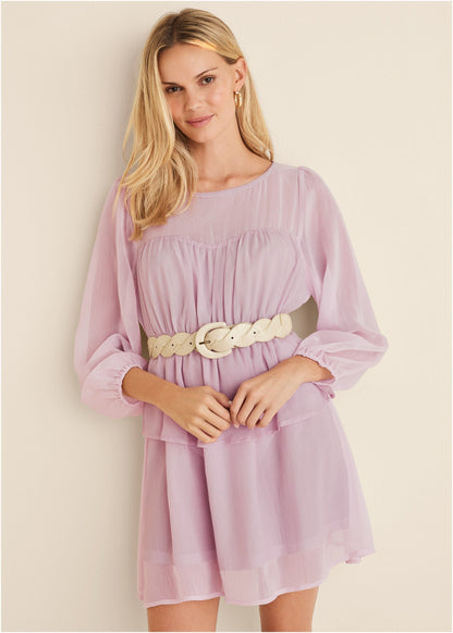 Sheer Beauty Mini Dress - Lilac | Venus Best Seller