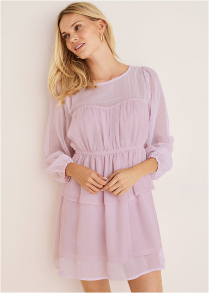 Sheer Beauty Mini Dress - Lilac | Venus Best Seller