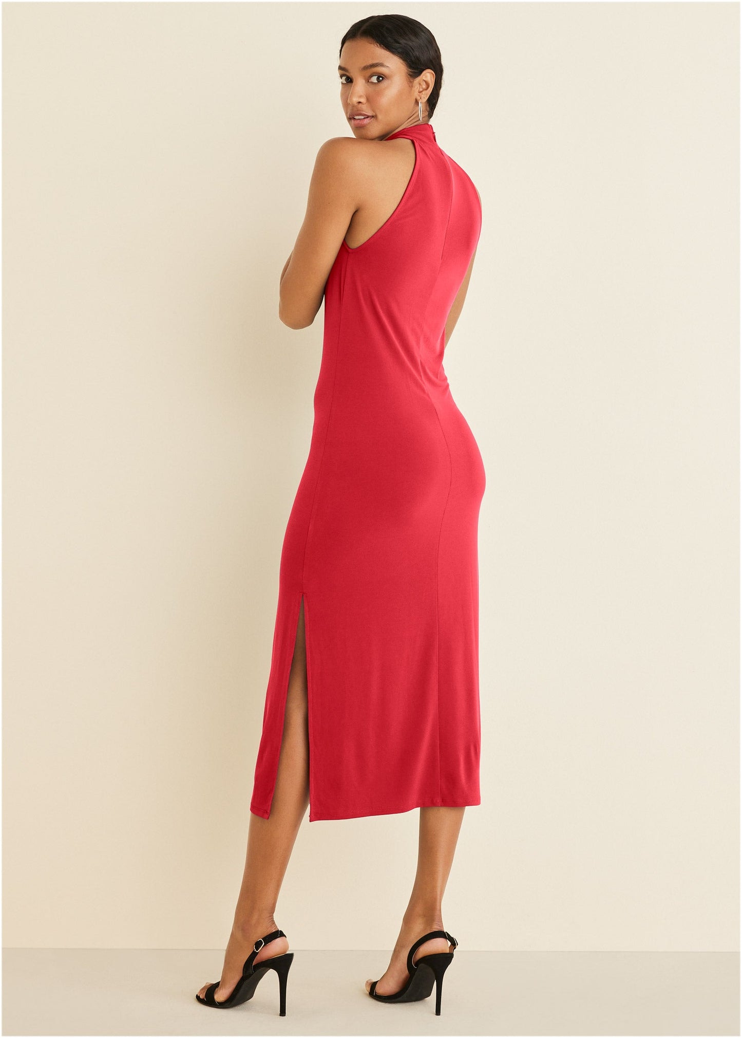 High Neck Midi Dress - Red | Venus Customer Favorite