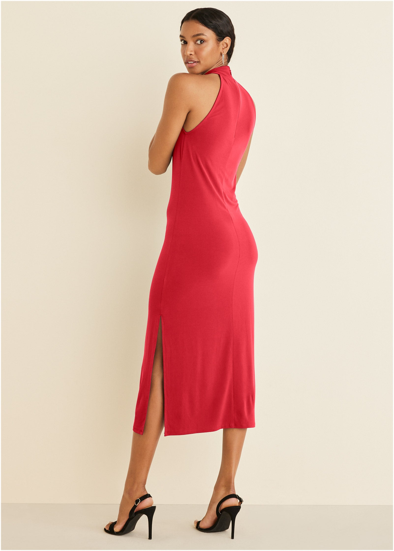 High Neck Midi Dress - Red | Venus Customer Favorite