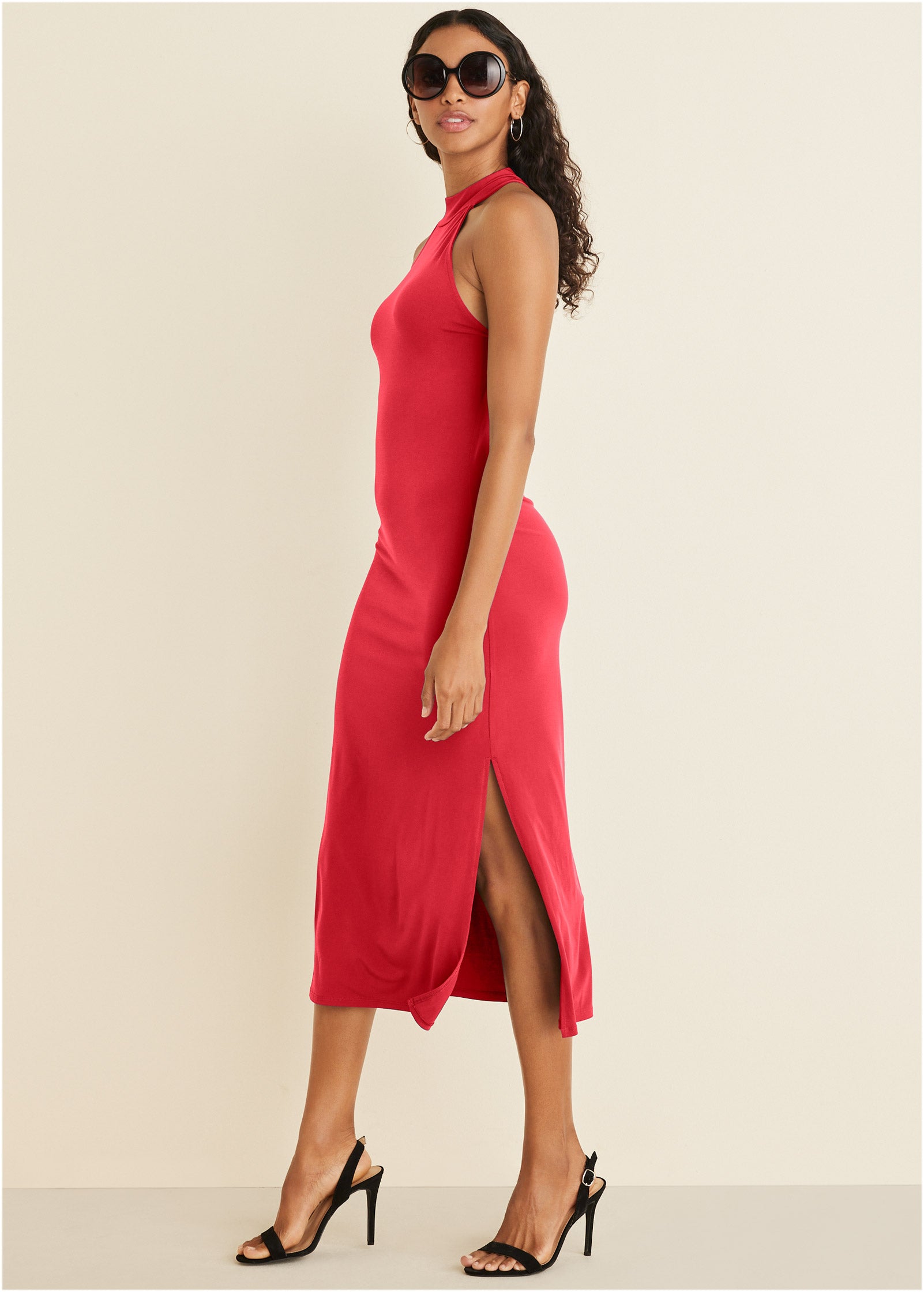 High Neck Midi Dress - Red | Venus Customer Favorite