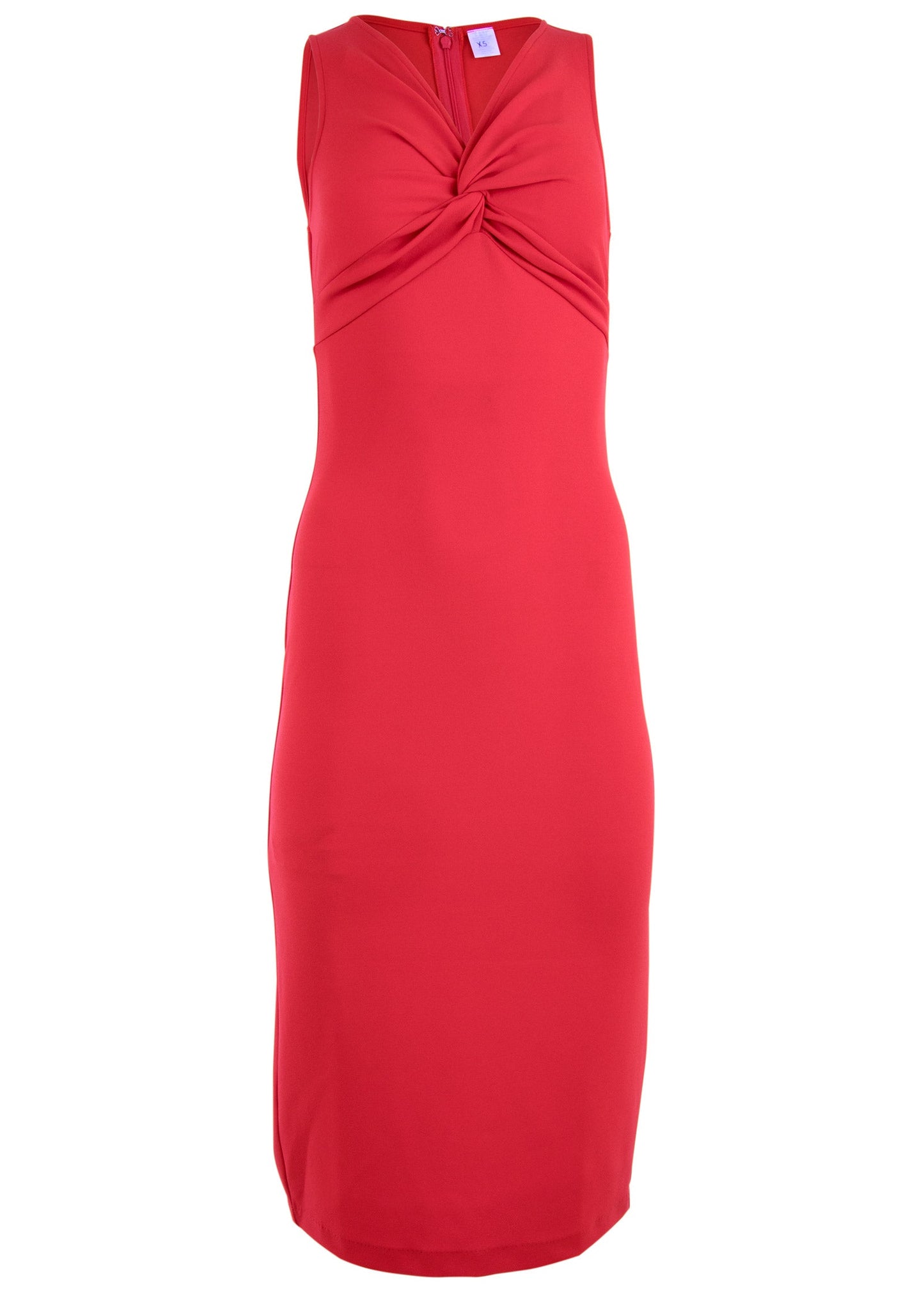 Twist Front Midi Dress - Red | Venus Limited Edition