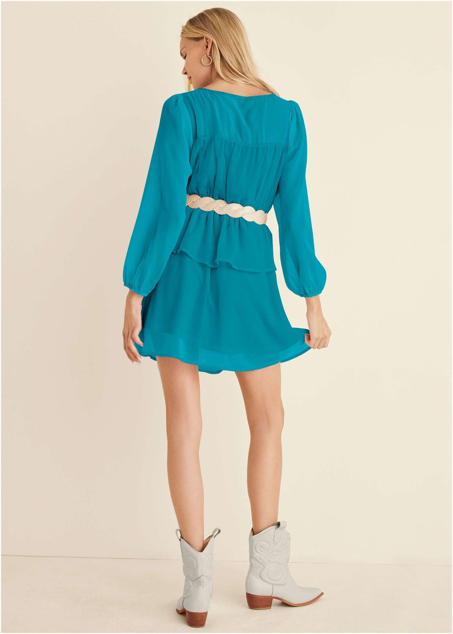 Sheer Beauty Mini Dress - Teal | Venus Sale