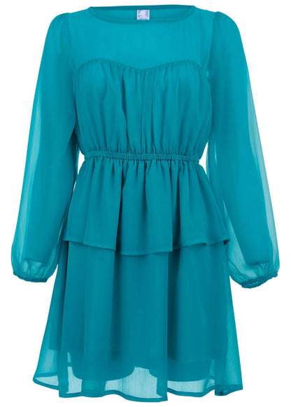 Sheer Beauty Mini Dress - Teal | Venus Sale